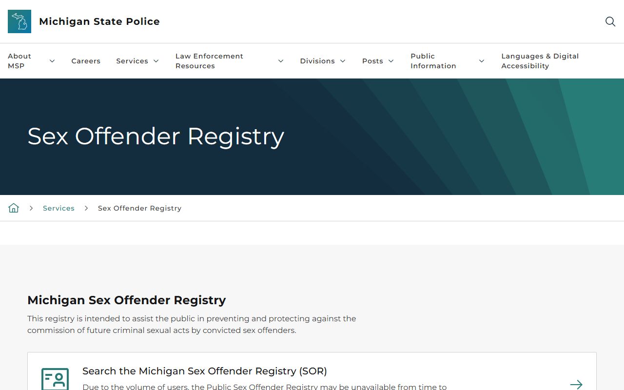 Montcalm County arrest records and Michigan sex offender registry reporting options