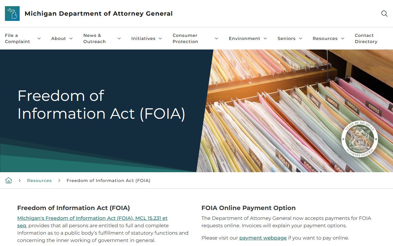 Montcalm County arrest records requested through the Michigan FOIA overview page