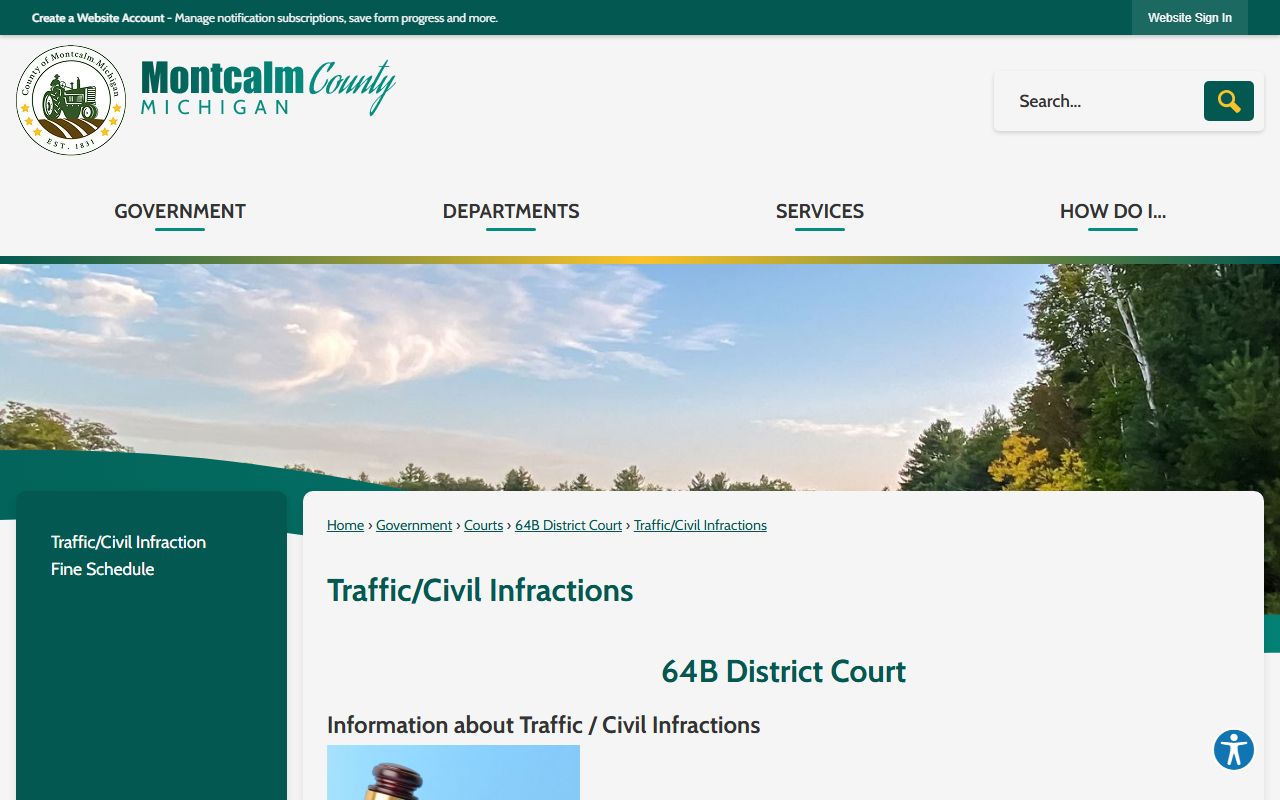 Montcalm County traffic and civil infraction ticket options and hearing information