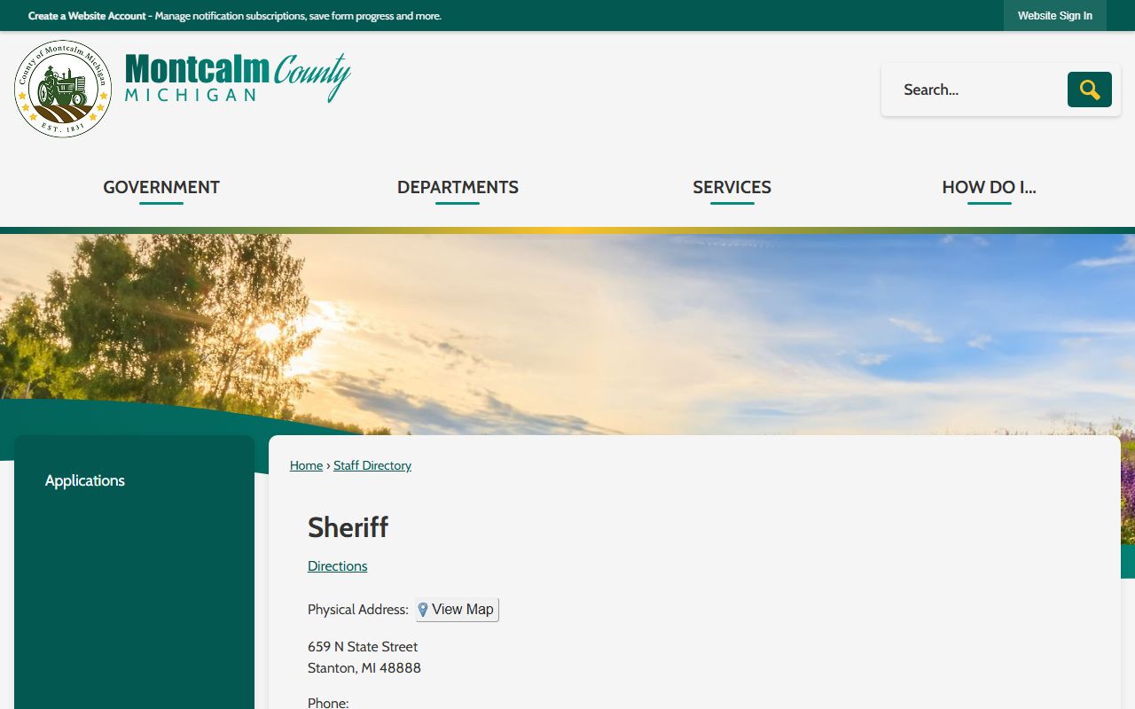 Montcalm County warrants Sheriff directory with jail and dispatch contacts